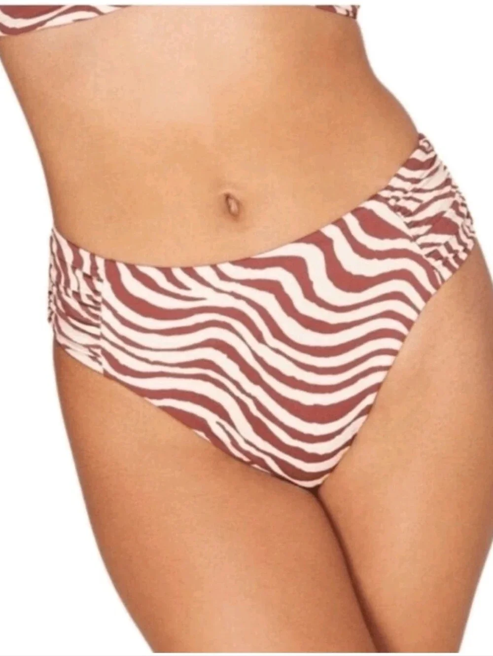 Andie | NWT Swim The Hipster Bikini Bottom Bias Stripe Truffle Size Small